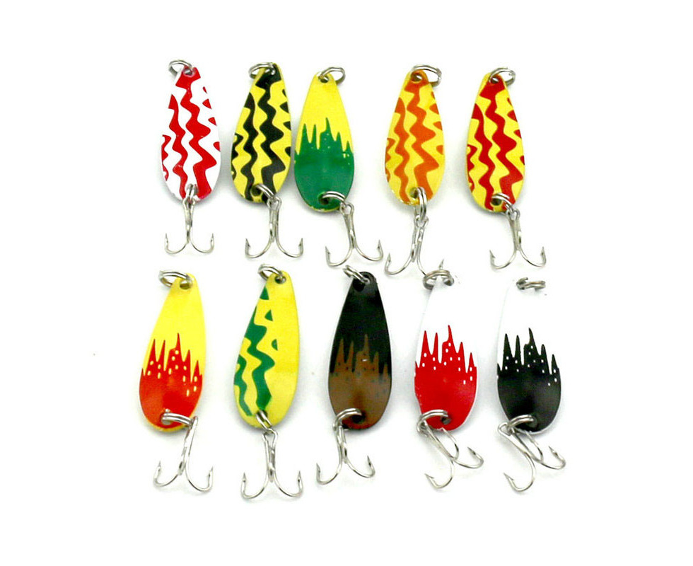 10x 6g Fishing Spoons Spinner Bait Metal Vibe Fishing Lures Bass