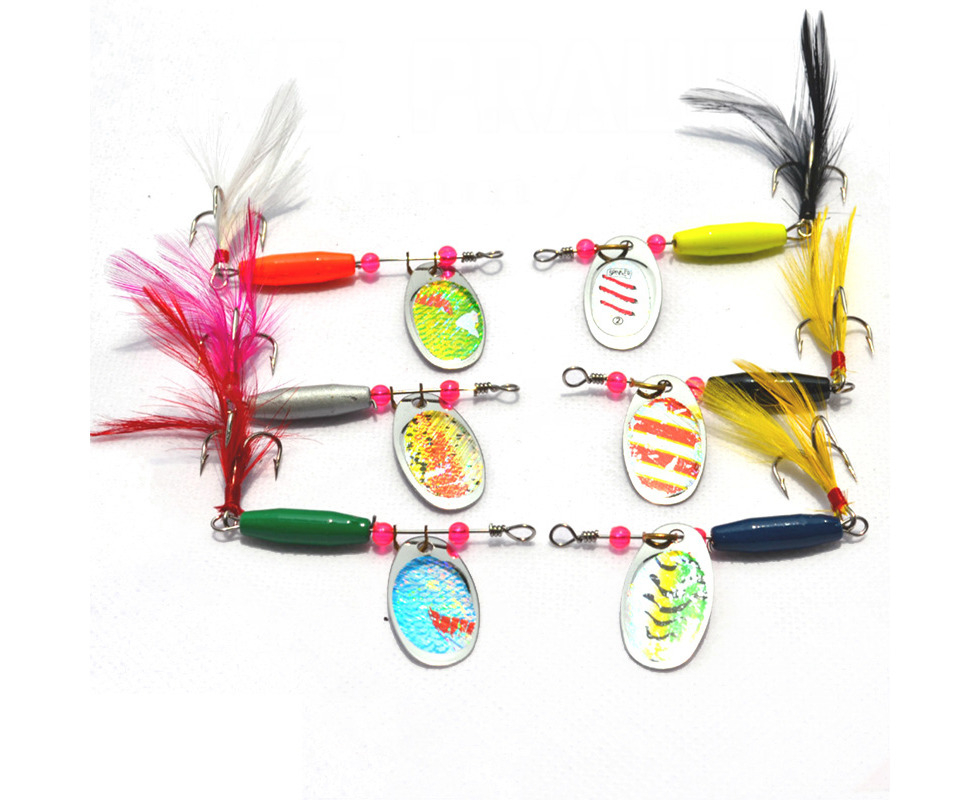 6x Trout Spinners 7g Spinner Spoon Bait Fishing Lure Metal Lures