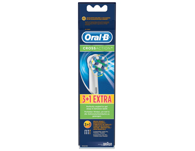 Oral-B CrossAction Replacement Brush Heads 4pk