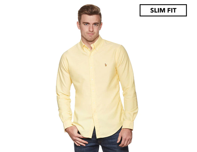 Polo Ralph Lauren Men's Long Sleeve Oxford Slim Fit Shirt - Yellow