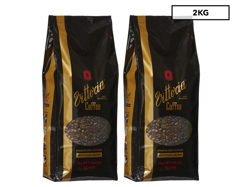Vittoria Mountain Grown Coffee Beans Twin Pack 2kg