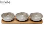 Ladelle 4-Piece Artisan Porcelain Shallow Bowl Set - Grey