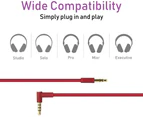 REYTID Replacement Red Audio Cable Compatible with Beats by Dr Dre Solo2 / Solo2 Wireless Headphones w/ Inline Remote, Volume Control and Microphone - Red