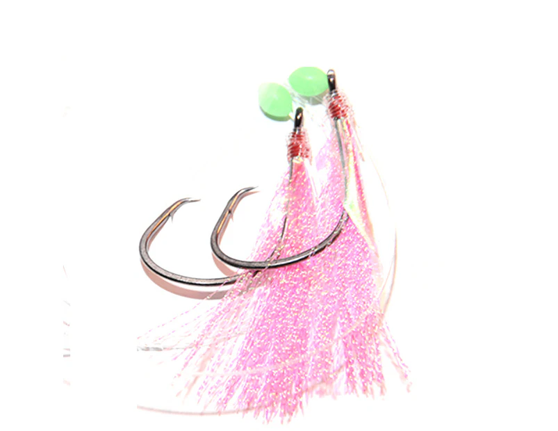 4x Pink Snapper Snatchers Rigs Flasher Circle Hooks Fishing Rig Paternoster Lumo