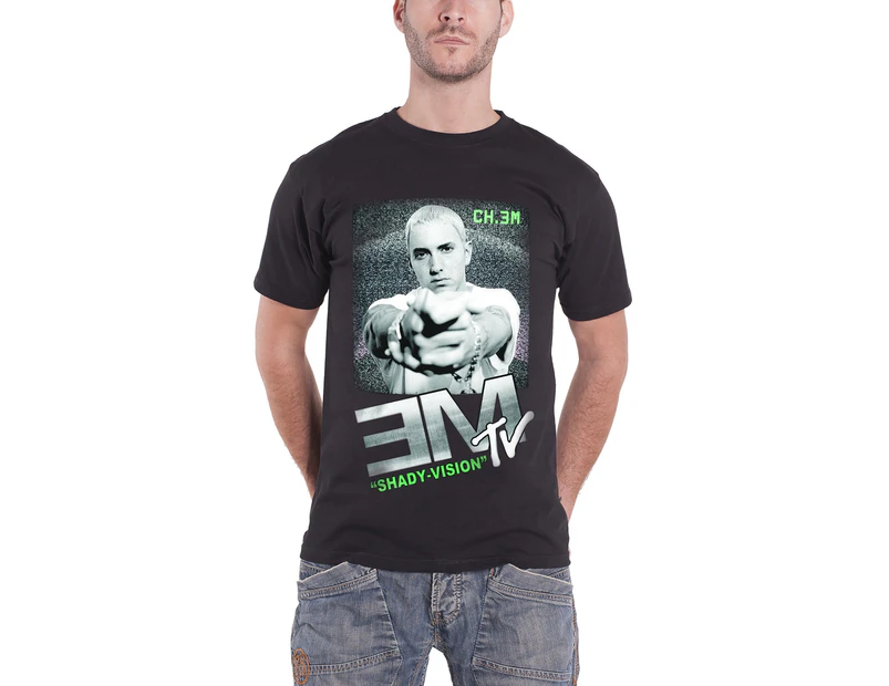 Eminem T Shirt Em Tv Shady Vision Image Print Official Mens - Black