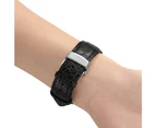 WIWU Crocodile Leather Watch Band Silver Metal Buckle For Apple Watch 5/4/3/2/1-Black