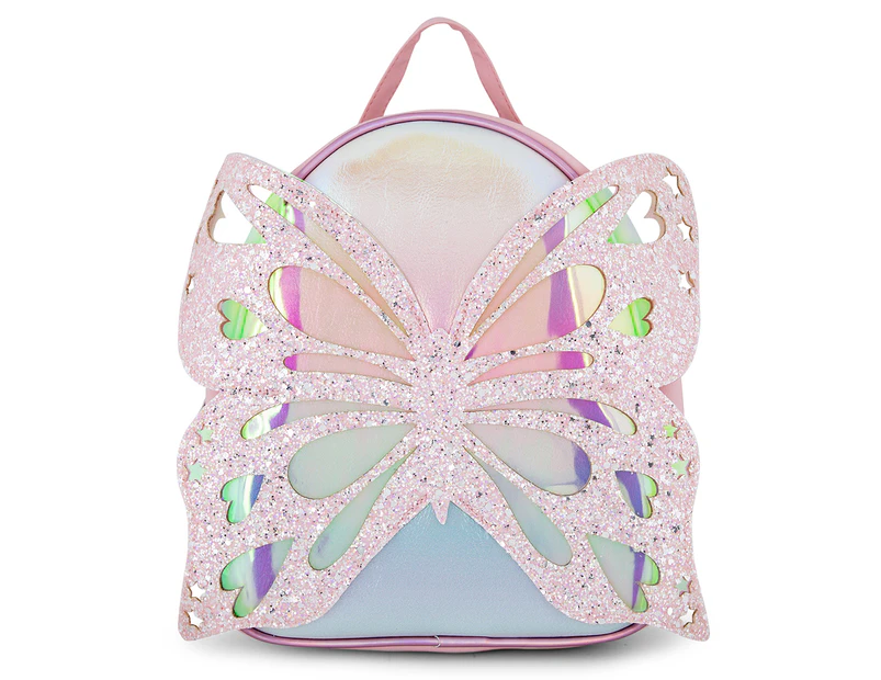 OMG Accessories Kids' Metallic Glitter Butterfly Mini Backpack - Pink