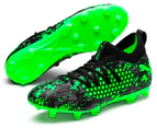 Puma Men's Future 19.3 Netfit FG/AG Football Boots - Puma Black/Grey/Green Gecko