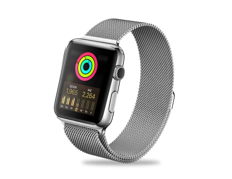 ZUSLAB Stainless Steel Wristbands Band for Apple Watch Series 8 7 6 5 4 3 2 1 SE 38-40-41mm - Silver
