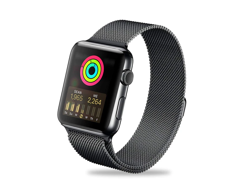 ZUSLAB Stainless Steel Wristbands Band for Apple Watch Series 8 7 6 5 4 3 2 1 SE 42-44-45mm - Space Grey