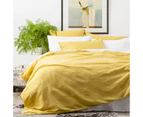 Renee Taylor Cavallo Stone washed 100% Linen Quilt Cover set - Mustard