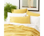 Renee Taylor Cavallo Stone washed 100% Linen Quilt Cover set - Mustard