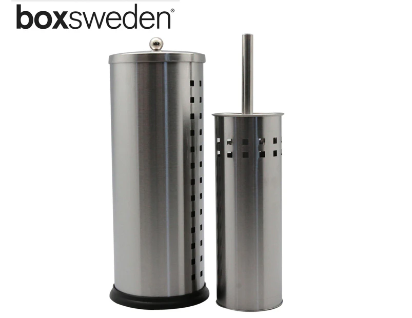 Boxsweden Toilet Brush & Roll Holder Set - Stainless Steel