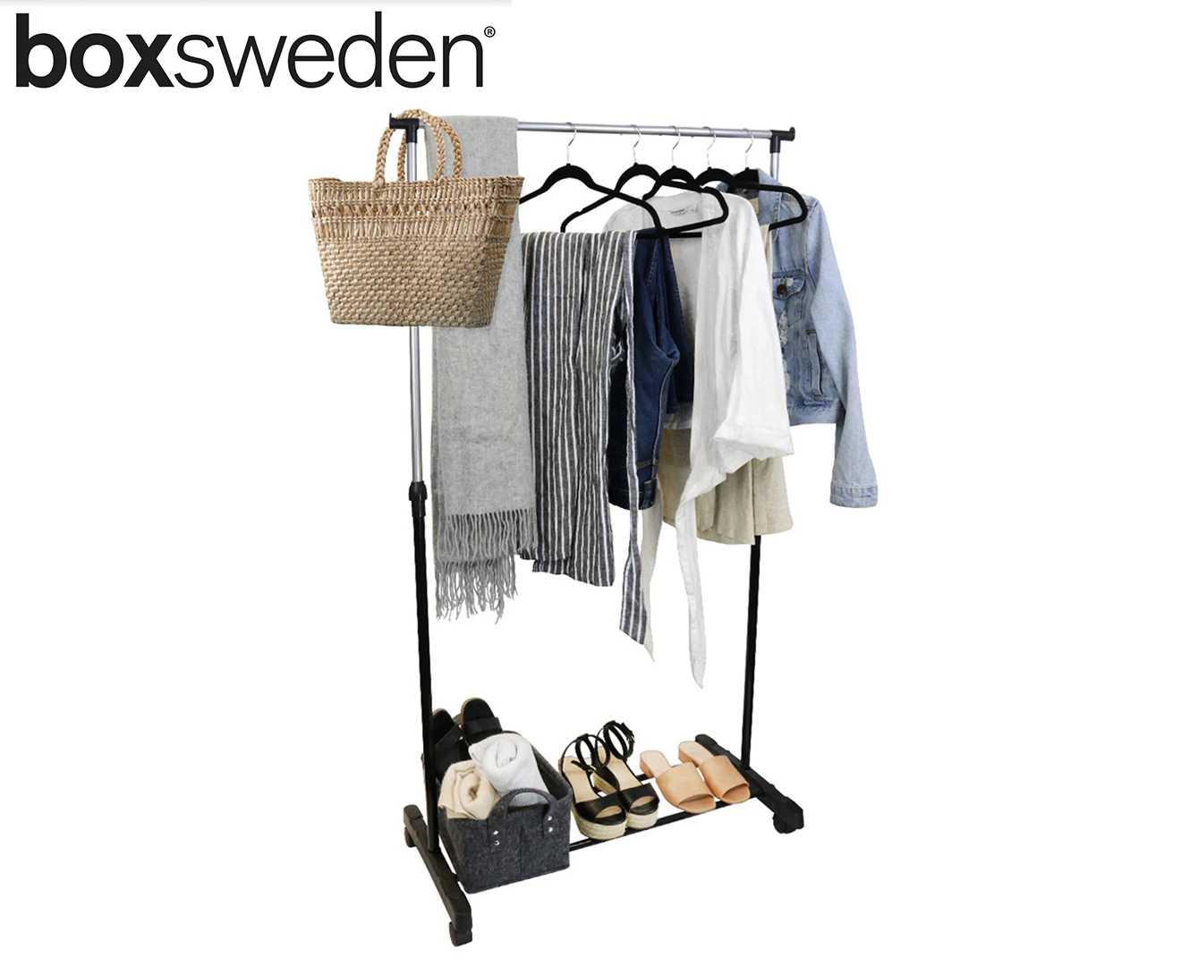 Boxsweden Single Garment Rack w/ Wheels