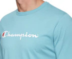 Champion Men's Script Short Sleeve Tee / T-Shirt / Tshirt - Seal Silk