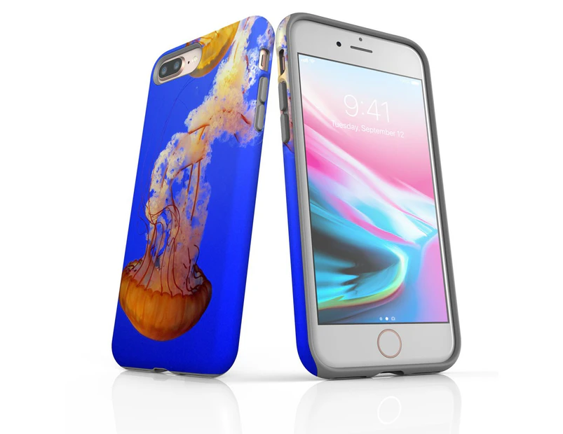 For iPhone 8 Plus Case, Protective Back Cover, Jellyfish Duo