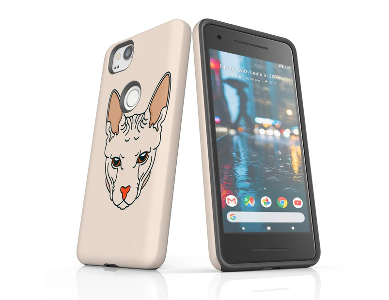 For Google Pixel 2 Case, Protective Back Cover, Sphinx Cat Portrait