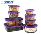 Anchor Hocking 16-Piece Kitchen Storage Set - Clear/Purple
