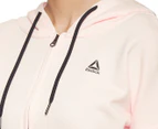 Reebok Women's Linear Logo Full Zip Hoodie - Pale Pink
