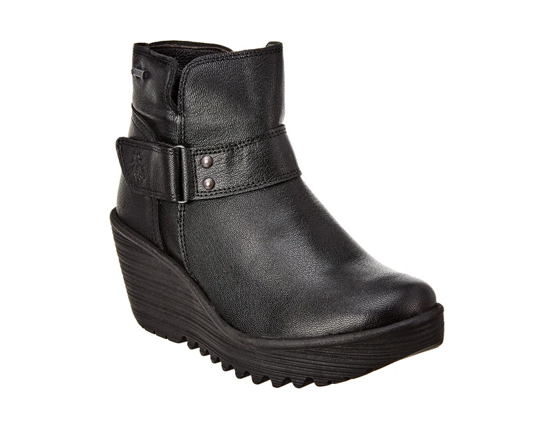 Fly London Women's  Yock Leather Wedge Bootie
