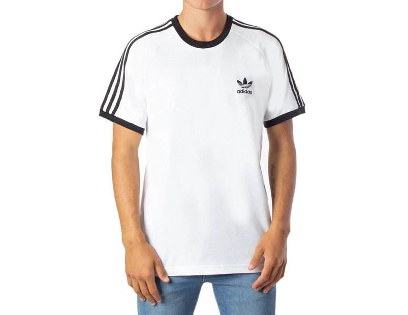 Adidas Originals Men's 3-Stripes Tee / T-Shirt / Tshirt - White