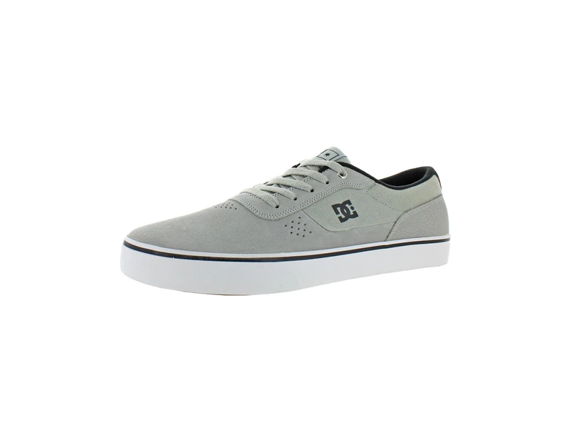 DC Mens Switch S Low Top Suede Grey/Black Skate Shoes