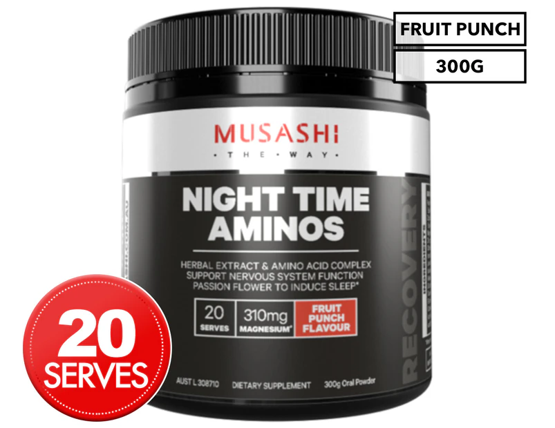 Musashi Night Time Aminos Powder Fruit Punch 300g