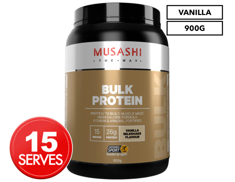 Musashi Bulk Protein Powder Vanilla Milkshake 900g