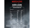 Musashi Shred & Burn Protein Powder Vanilla Milkshake 900g