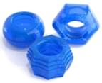 Pipedreams Classix Deluxe 3-Piece Cock Ring Set - Blue 2