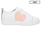 Walnut Melbourne Girls' Heart Mini Sneakers - White Heart