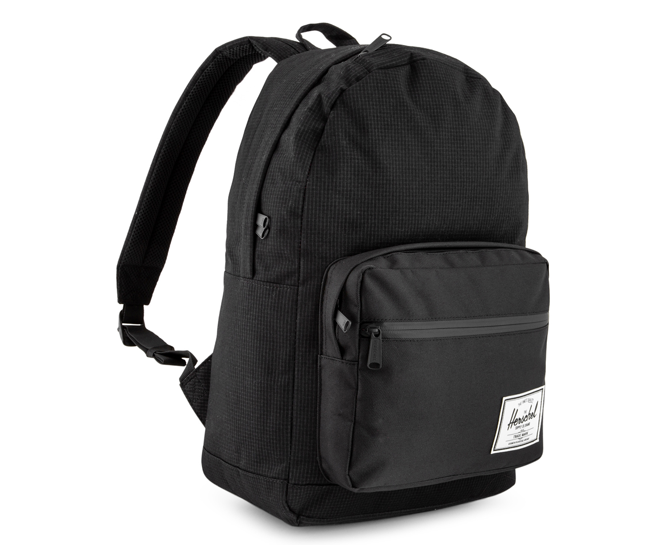 herschel black grid backpack