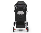 4 Wheel Pet Stroller Dog Cat Cage Carrier Travel Pushchair Foldable Pram- Black