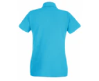 Womens Fitted Short Sleeve Casual Polo Shirt (Cyan) - BC3906