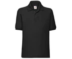 Fruit Of The Loom Childrens/Kids Unisex 65/35 Pique Polo Shirt (Black) - BC389