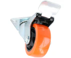 AB Tools 3" Swivel PVC Trolley Castor Wheel With Brake Roller Bearings 100kg Load 1pc