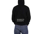 Marilyn Manson Hoodie Cross Back Print  Logo Ex Tour  Official  Zipped - Black