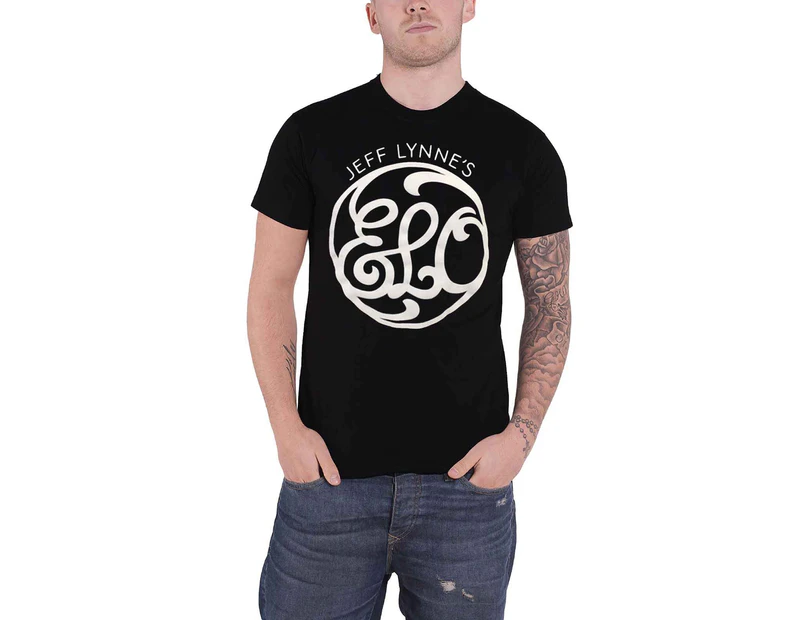 Electric Light Orchestra T Shirt Script Band Logo  Official Mens - Black