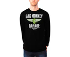 Gas Monkey Garage T Shirt Speed Wheels Official Mens   Long Sleeve - Black