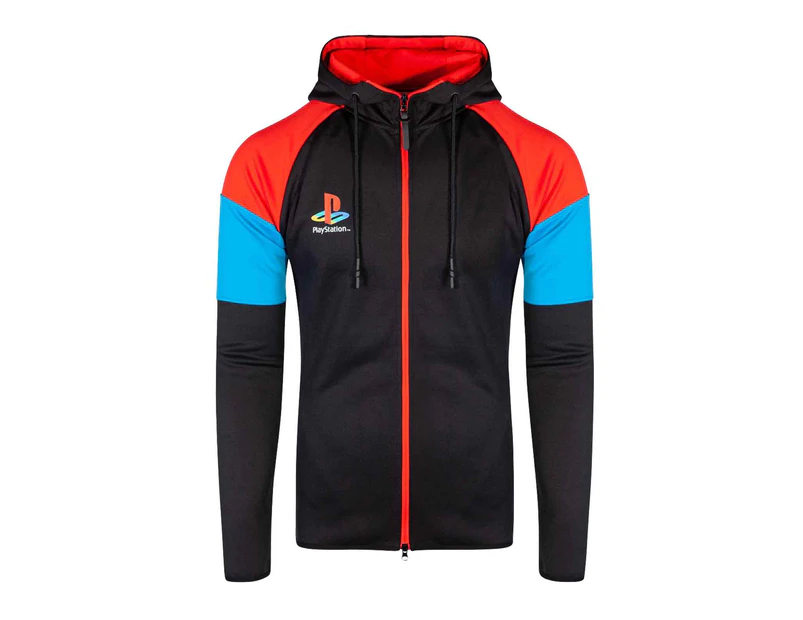 Playstation Hoodie Classic Logo Colors  Official Mens  Zipped - Black