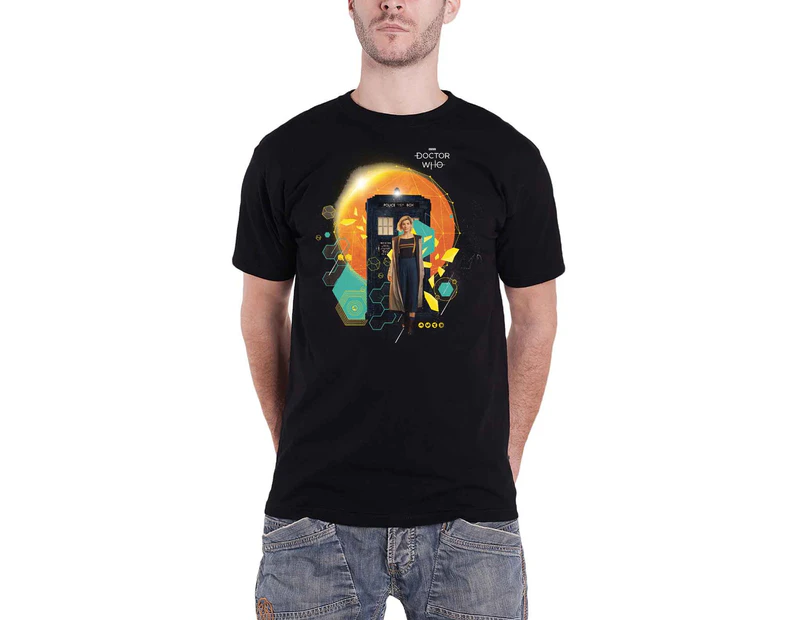 Doctor Who T Shirt Jodie And Tardis  Official Mens - Black
