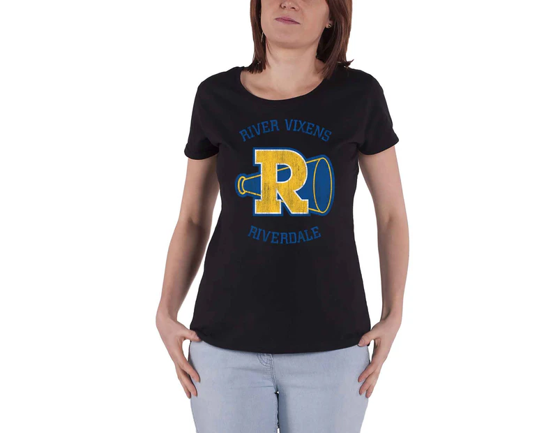 Riverdale T Shirt River Vixens Logo  Official Womens Skinny Fit - Black