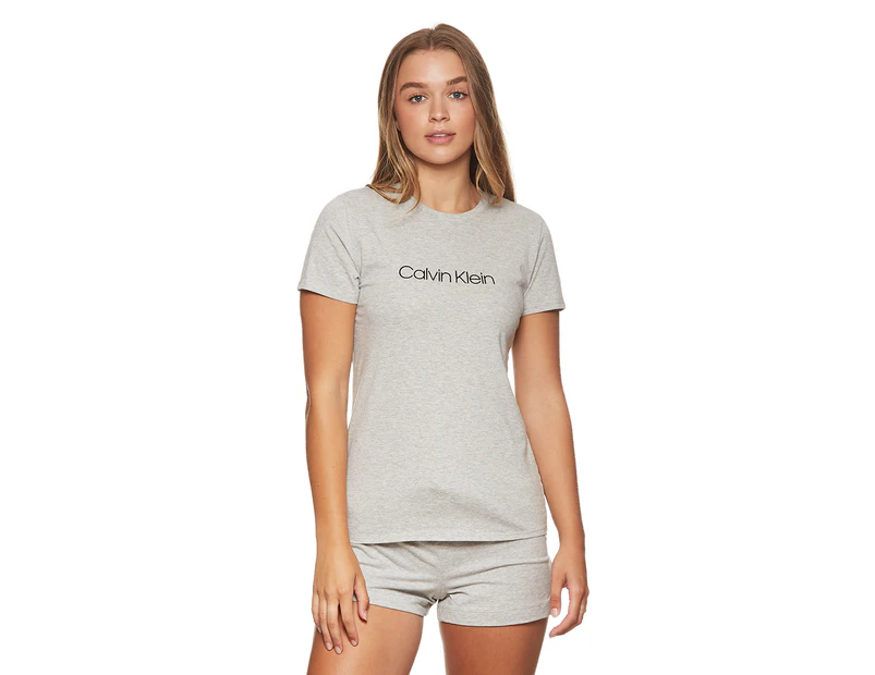 Calvin Klein Women's Short Sleeve Tee & Shorts Set - Grey Heather