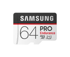 Samsung Pro Endurance 64GB PRO Endurance Micro SDXC with Adapter, 100MB/s Read, 30MB/s Write, Designed for Always-on Recording , Dash Cam, Surveillan