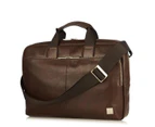 Knomo Newbury Leather 15" Laptop Messenger Briefcase - Brown