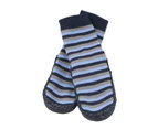Socks Leather & Cotton Moccasin Blue/Grey