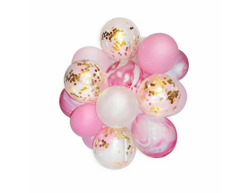60pcs Pink Transparent Confetti Helium Balloons Agate Sequins Balloon Set Wedding Party