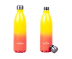 500ml Double Walled Insulated Stainless Steel Water Drink  Carry Bottle Gym Outdoor Gym Cycling Sport Gift BPA Free Hot Cold 12 Hours Yellow Peach Ombre