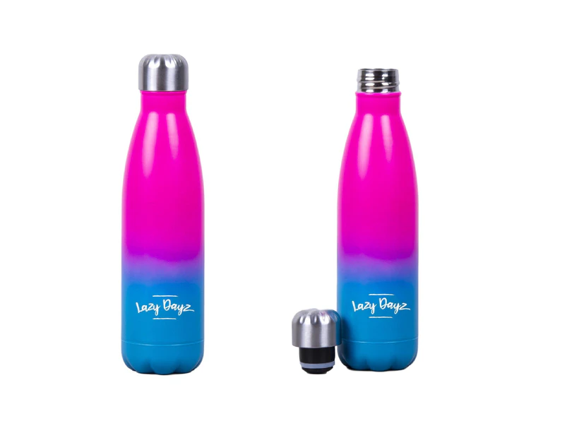 500ml Double Walled Insulated Stainless Steel Water Drink Sport Carry Bottle Gym Outdoor Gym Cycling Gift BPA Free Hot Cold 12 Hours  Pink Blue Ombre