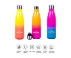 500ml Double Walled Insulated Stainless Steel Water Drink  Carry Bottle Gym Outdoor Gym Cycling Sport Gift BPA Free Hot Cold 12 Hours Yellow Peach Ombre